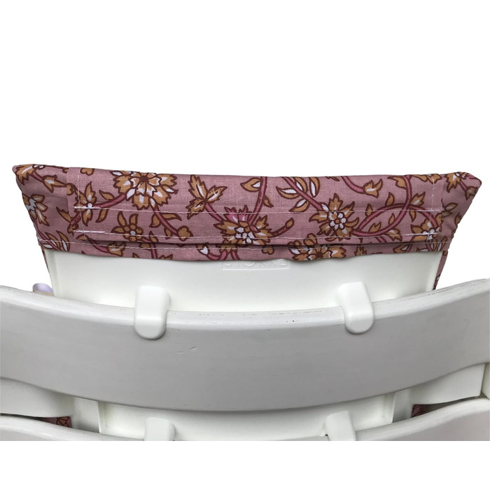 Дитяча подушка LUCCA для стільця Stokke Tripp Trapp, ламінована, легка чистка, джунглі бірюза, жовто-рожеві квіти