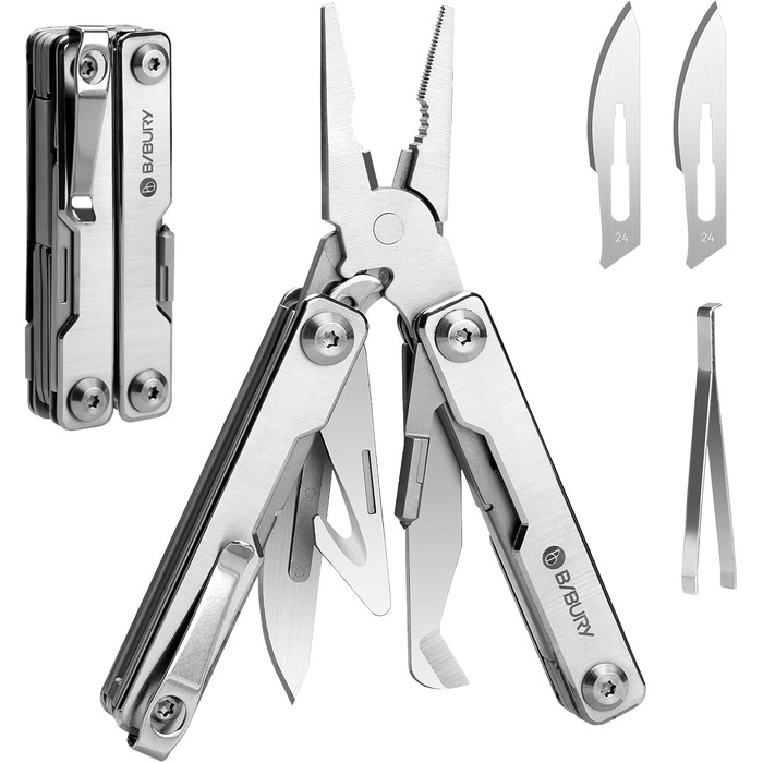 Мультитул BIBURY Mini 10-в-1: кусачки, пінцет, склобій, інструмент для кемпінгу та відпочинку на природі