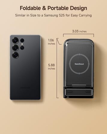 Бездротова зарядка SwanScout 703S 3-в-1 для Samsung Galaxy S25/S24/Fold 7, Watch 8/8 Classic/Ultra, Buds (без адаптера)