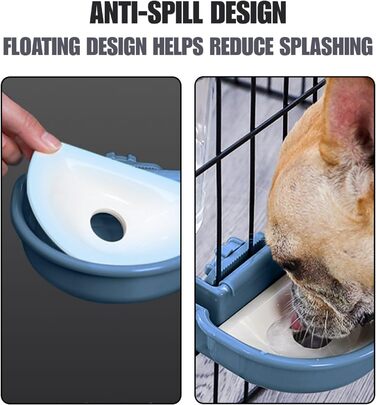 Автоматичний поїльник для собак у клітку, 480мл, антиперелив, фонтанчик для собак, котів та кроликів (Блакитний)