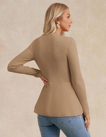 Жакет Grace Karin для жінок: елегантний кардиган-болеро з довгим рукавом, колір верблюжий, осінь, вільний крій A-силует