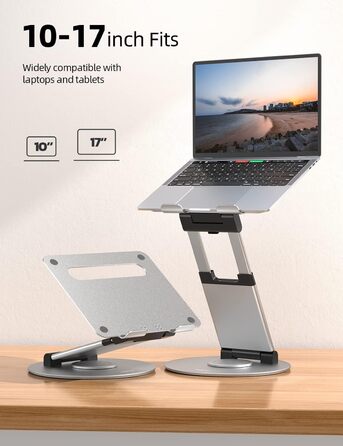 NULAXY Adjustable Laptop Stand - 360° Swivel Base, Height Adjustable up to 20