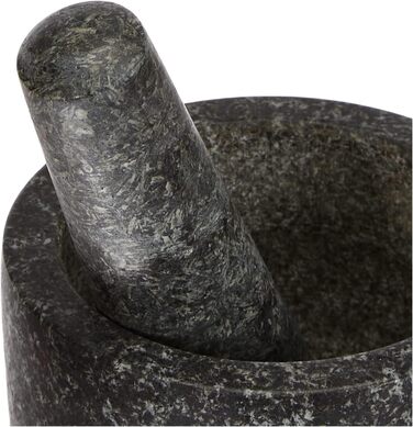 Набір для розмелювання спецій JADE TEMPLE 17023: ступка та товкачок з граніту, 13 см, сірий