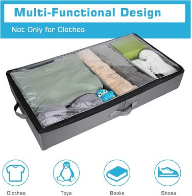 Органайзер для підлоги Xtsuen 2 шт. з роликами, велика місткість, для одягу, взуття та ковдр