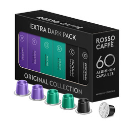 Кава ROSSO CAFFÈ Nespresso капсули 120 шт. 'Extra Dark': 3 преміум-суміші, сумісні з Nespresso