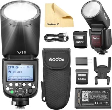 Godox V1Pro – Світловий спалах для камер Fujifilm з підтримкою TTL, 76Ws, HSS 1/8000s, Li-ion батарея, 2.4G Wireless
