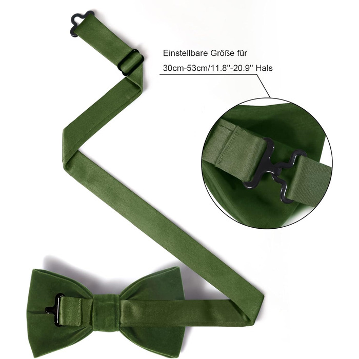 HOULIFE Набір краваток для чоловіків - Регульована краватка з оксамиту, готовий вузький кравецький аксесуар, набір манжетних запонок для нареченого, весілля, формальний стиль з подарунковою коробкою (Оливковий зелений)