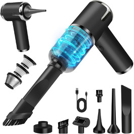 Акумуляторний пилосос AGARLE для авто, ручний міні-пилосос, багатофункціональний з насадкою, для видалення шерсті тварин, потужність 6000 Па