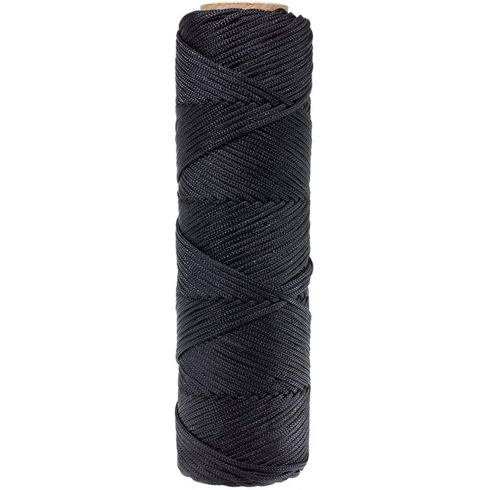 Плетена нейлонова рибальська нитка West Coast Paracord, чорна, розмір №18 або №36 (160 фунтів), 100/200/500 футів — для гусей, качок, рибальських снастей