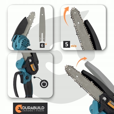 Акумуляторна ланцюгова пила Durabuild 500 Вт 21 В 6
