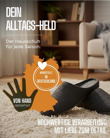 Фетрові домашні тапочки Pantoffelmann: сірий/темно-синій, розміри 36-48. Зручні та дихаючі тапочки для жінок та чоловіків. Стильні та теплі домашні капці.