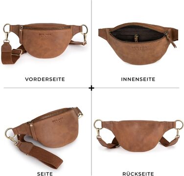 Чоловіча/жіноча сумка через плече Berliner Bags Preiu Bauchtasche - шкіряна поясна/crossbody сумка (Camel, M)