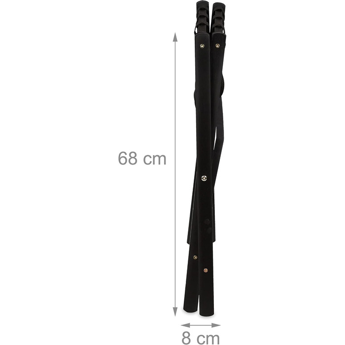 Relaxdays Folding Suit Stand, Suit Stool Wood, HBT: 54.5 x 66 x 44.5 cm, 2 Shelves, Suit Storage Hotel, white, 10029975_49 (Black)