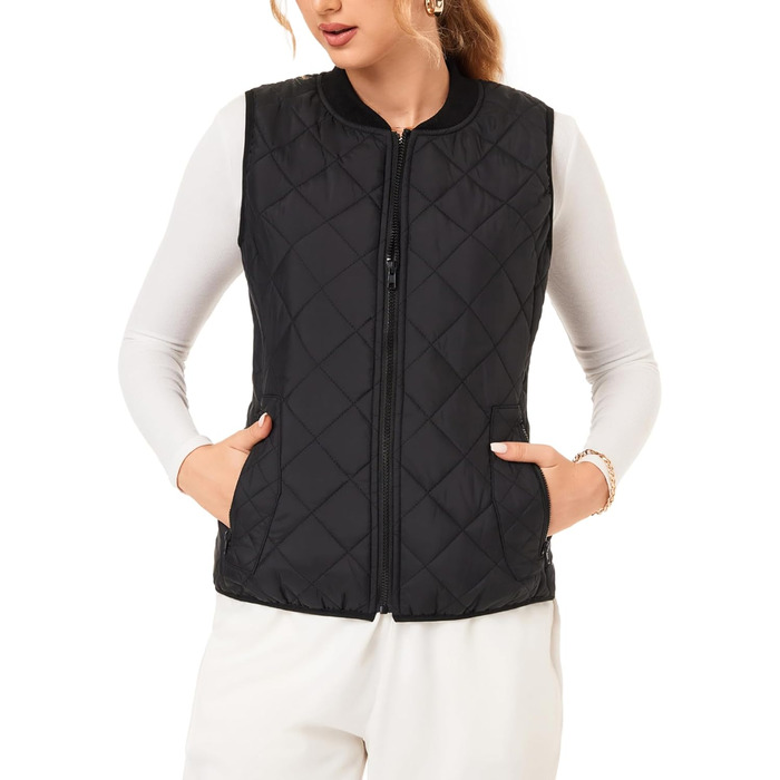 Жіноча степкова жилетка Fuinloth з рифленим коміром, чорна