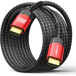 Кабель HDMI 8K JSAUX 3 метри, HDMI 2.1, 48Gbps, 8K@60Hz, 4K@120Hz, HDR, eARC, Dolby Vision, 3D, VRR, сумісний з PS4 Pro, PS5, TV, Blu-ray, проектор, червоний