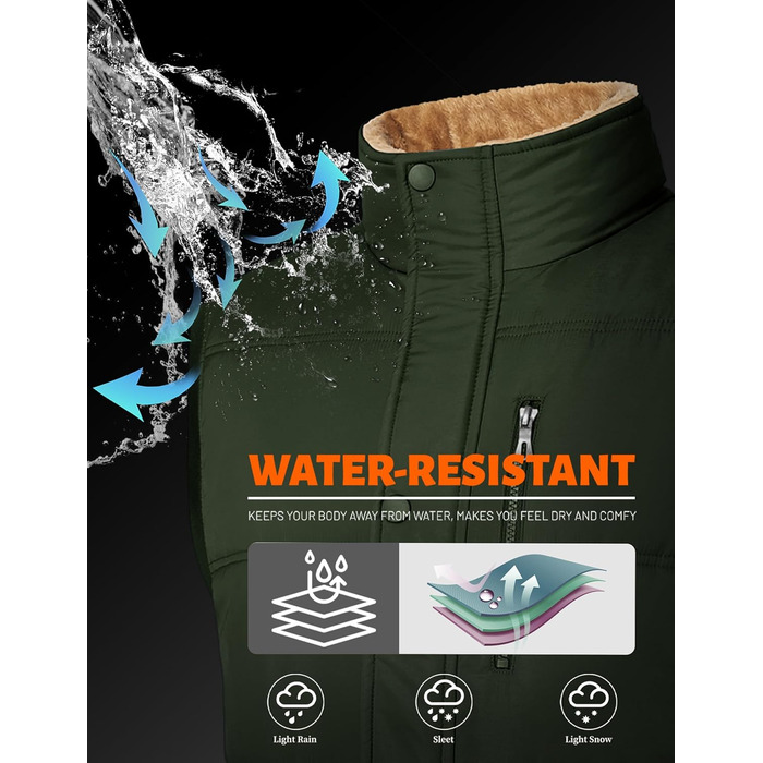 Чоловіча зимова куртка Magcomen з підкладкою з флісу, тепла, для відпочинку, термо, перехідна з багатьма кишенями (XXL, армійний зелений)