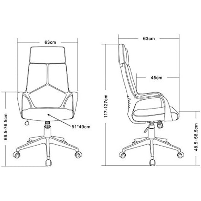 Офісне крісло SixBros. сірий/білий - 0898H/2253