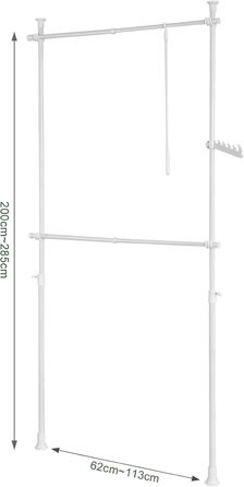 SoBuy® FRG109 Telescopic Wardrobe System with 2 Clothes Rails - Clothes Storage System, Shelving System, Clothes Rack