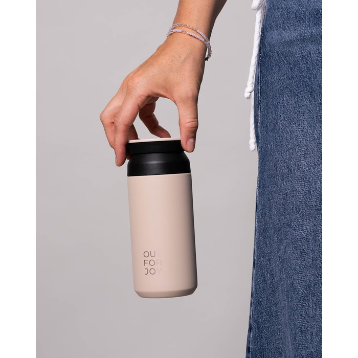 Термокружка з нержавіючої сталі 350 мл | Термокружка для кави та чаю з собою | З подвійними стінками, ізольована, не протікає | Travel Tumbler | Зберігає тепло 4 години / холод 8 годин (Бежевий, Ivory)
