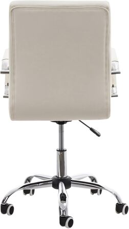 Офісне крісло CLP Deli V2 з штучної шкіри та якісним м'яким сидінням | Регульована висота сидіння, колір: білий