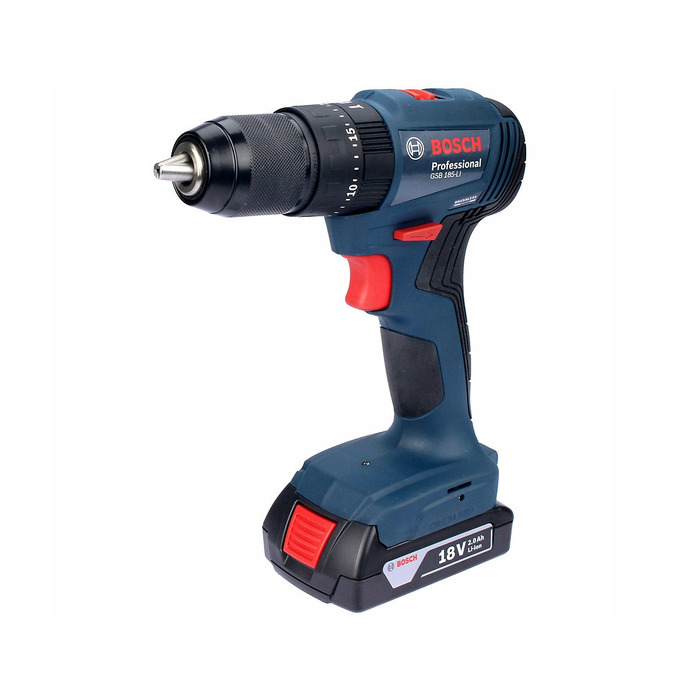 Дриль-викрутка Bosch GSB 185-LI 18V з ударом, 2 акумулятори по 2Аг та зарядний пристрій, комплект