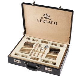 Набір столових приборів Gerlach Valor 68 предметів, нержавіюча сталь, для 12 осіб, в кейсі, полірований, для посудомийної машини