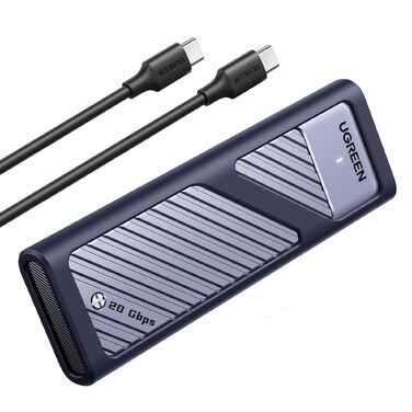 Зовнішній корпус для SSD UGREEN NVMe/SATA M.2 USB-C 3.2 Gen 2x2 20Gbps з кабелем Type-C