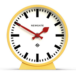 NEWGATE® M Настільний камінний годинник, безшумний, сучасний дизайн, маленький, циферблат як на вокзалі, жовтий колір
