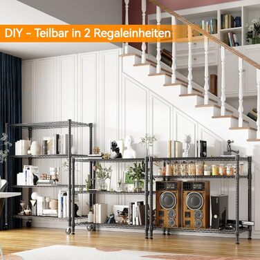 Himimi 5-Tier Rolling Wire Shelving Unit
