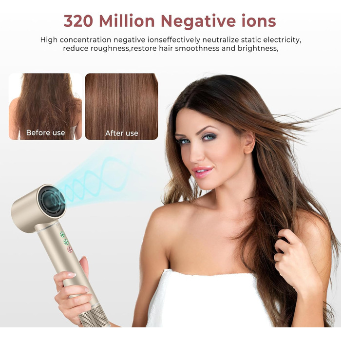 Air Styler 7 в 1: Фен-щітка, фен-щітка з дифузором, плойка для локонів, об'єм та укладка волосся, 1300W, 110000 обертів/хв