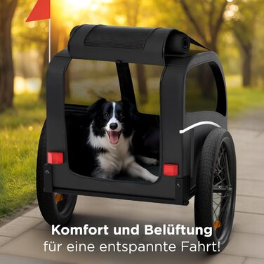 Фартоваж для собак на велосипед – складаний, до 40 кг, з відбивачами, водовідштовхувальний, сумісний з електровелосипедами, чорний