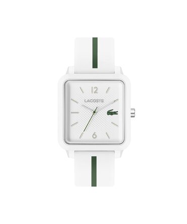 Годинник чоловічий Lacoste LACOSTE.12.12 Studio кварцовий з силіконовим браслетом білий