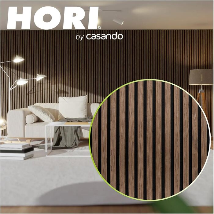 Акустичні настінні панелі HORI з ефектом дерева для шумоізоляції та декору стін, 120x60x2,1 см, колір Walnut Rustic (темний горіх)