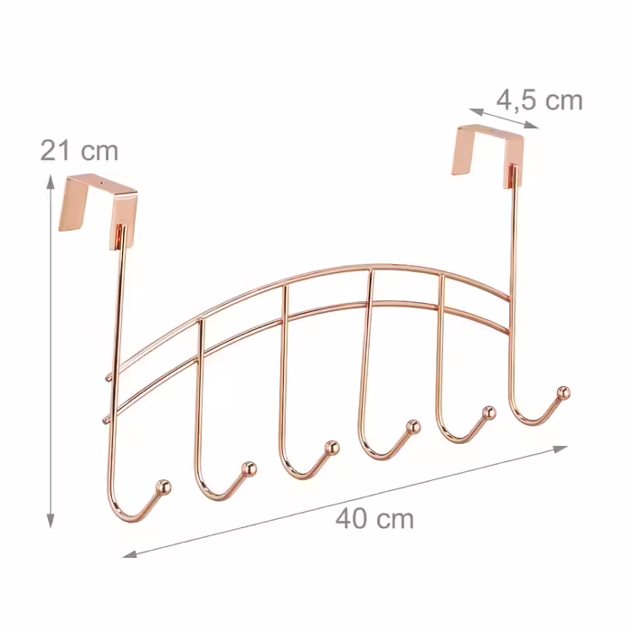 Relaxdays Over-the-Door Coat Rack with 6 Hooks