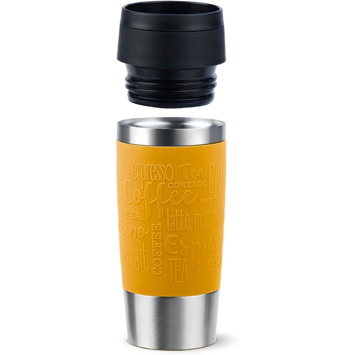 Термокружка Emsa N20202 Travel Mug Classic, 0.36 л, нержавіюча сталь, ізоляція 4г/8г, герметична, для подорожей, з широким отвором, колір: гірчичний