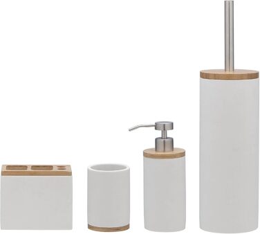 Підставка для електричної зубної щітки Sealskin Grace, органайзер для щітки, насадок та пасти, полирезин, білий, 6 x 12.3 x 10.2 см