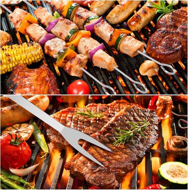Набір інструментів для гриля BBQ, 16 шт. з нержавіючої сталі. Барбекю-утиліті, кухонні аксесуари для гриля, барбекю, приготування їжі на відкритому повітрі, для сім'ї, саду, вечірки