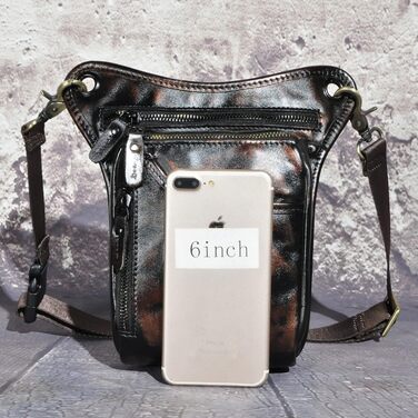 Чоловіча сумка з натуральної шкіри на ногу Le'aokuu - поясна/стегнова/туристична/похідна, для подорожей та активного відпочинку