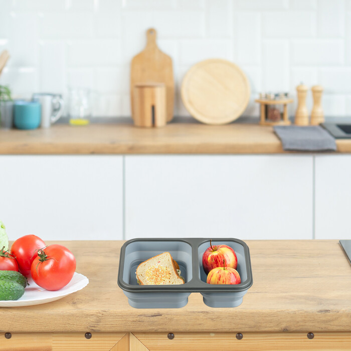 Relaxdays Foldable Lunchbox with 2 Compartments