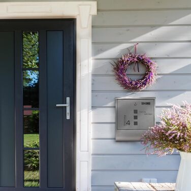 Поштовий ящик Grafner з нержавіючої сталі, персоналізований, з газетницею та 2 ключами. Гравіювання імені, вулиці та номера будинку. Комплект для монтажу входить.