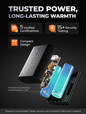 Обогрівальна жилетка OROORO для жінок, флісова, з Powerbank, чорна, XL