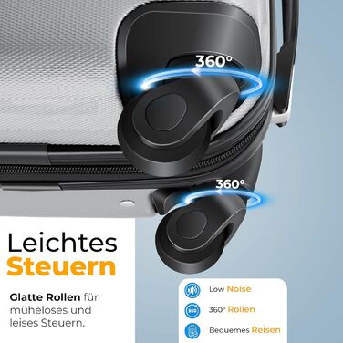 Набір валіз KESSER® 3шт з ABS-пластику: велика, середня, маленька з телескопічною ручкою, ваговою системою та замком