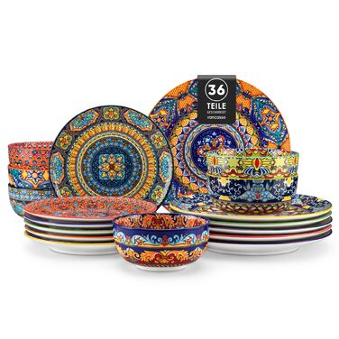 Набір мисок Vancasso 6 шт. з порцеляни (36 шт.) для салату, рамену, мюслі, пасти та десертів