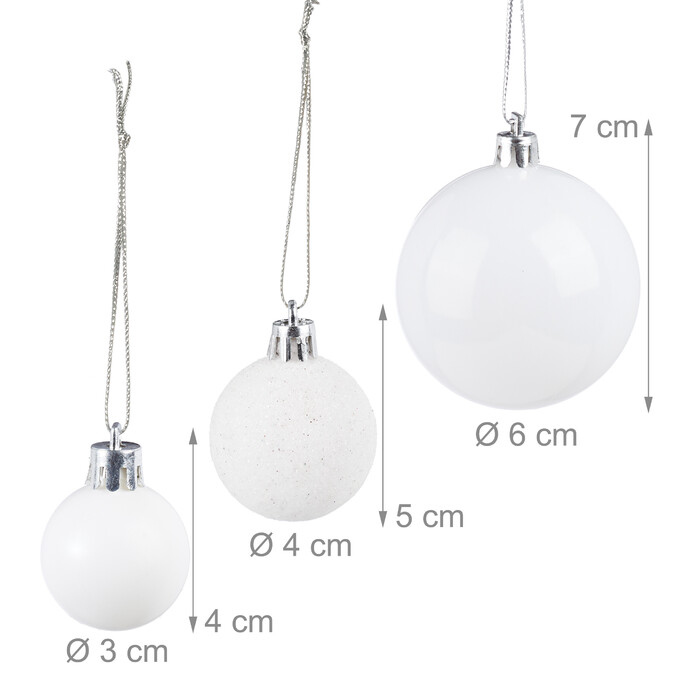Relaxdays Set of 50 Christmas Baubles