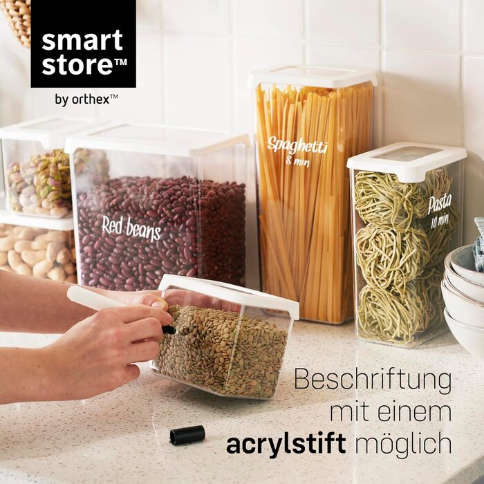 Набір контейнерів для зберігання SmartStore 5 шт. герметичні - пластикові контейнери з кришками, без BPA, для посудомийної машини - штабельовані, для кухні 0.8л (2шт), 1.6л (2шт), 1.65л
