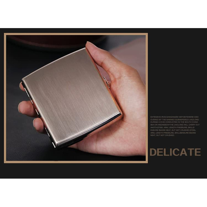 Металеве тютюнотримач для 20 сигарет з гравіюванням та дизайном для чоловіків та жінок, срібляний