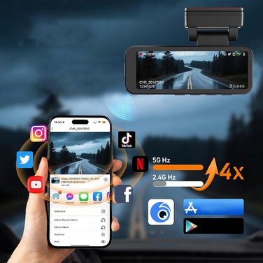 Автомобільний відеореєстратор 4K з GPS, Wi-Fi, G-сенсором та нічним баченням, передня та задня камери HD