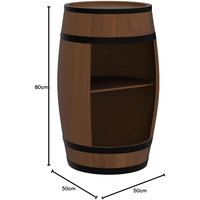 CREATIVE COOPER Fass bar LED RGB with Wine Holder - Wine Rack - Barrel House Bar 80x50cm - Rustic Decorative Bar Cabinet Wine Stand – Wine Cabinet (Oak)