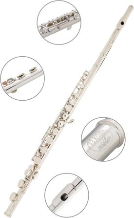 Кларнет Classic Cantabile FL-100: срібляний, з кейсом та аксесуарами (інструмент для початківців)
