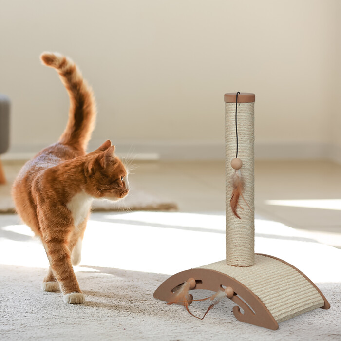 Relaxdays Scratching Post with Scratching Board & Toy